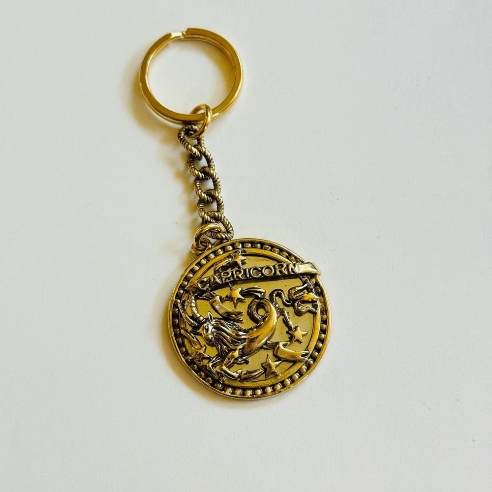 St. John Capricorn Birthday‎ KeyChain Key Fob holder gold charm dangle Astrology